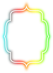 rainbow neon frame cyberpunk style element design