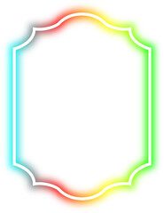 rainbow neon frame cyberpunk style element design