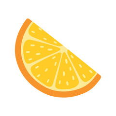 Orange Fruit Slice Icon Vector for Squash and Mojito Summer Drink Ingredients Element Illustration