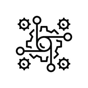 Black line icon for synthesis 