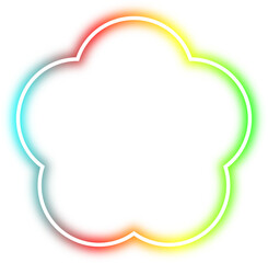 rainbow neon frame cyberpunk style element design