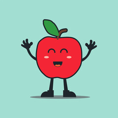 ector cartoon, character, and mascot of a Apple