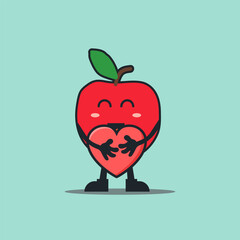 ector cartoon, character, and mascot of a Apple