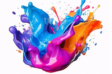 Modern abstract colorful bright liquid paint fluid background texture