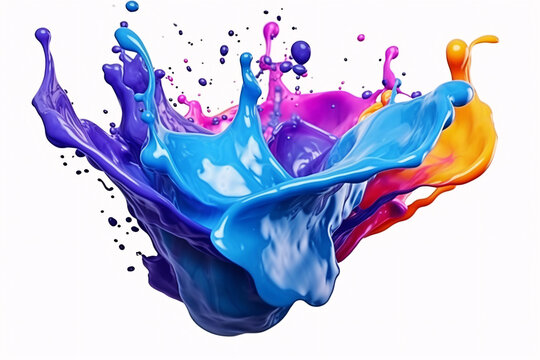 Modern abstract colorful bright liquid paint fluid background texture