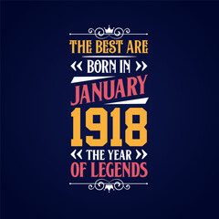 Best are born in January 1918. Born in January 1918 the legend Birthday