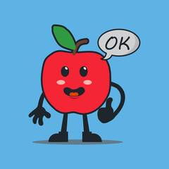 ector cartoon, character, and mascot of a Apple