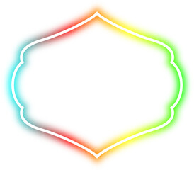 rainbow neon frame cyberpunk style element design