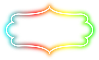 rainbow neon frame cyberpunk style element design