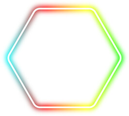 rainbow neon frame cyberpunk style element design