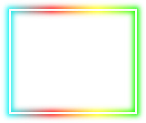 rainbow neon frame cyberpunk style element design