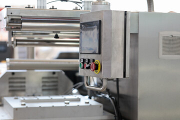 control panel of automated packing machine