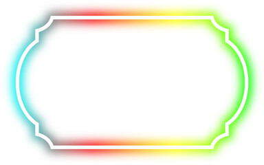 rainbow neon frame cyberpunk style element design