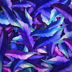 blue purple tropical feather leaf background using illustration art