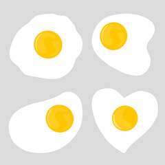 fried eggs vector illustration collection