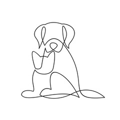 cat and dog line single logo icon design illustration template