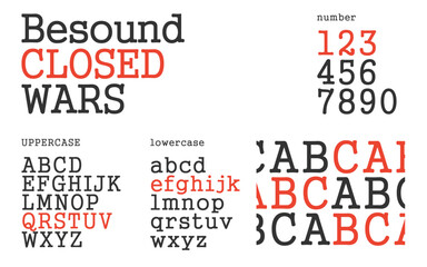Besound Closed Alphabet abstract alphabet font. typography Creative fashion futuristic font and with numbers. vector illustration