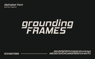 Grounding Frames Alphabet abstract alphabet font. typography Creative fashion futuristic font and with numbers. vector illustration