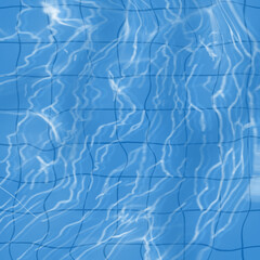 blue water surface, realistic ripples on the pool