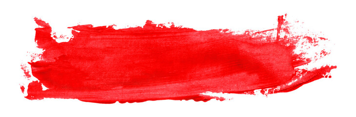 Fototapeta Shiny red brush watercolor painting isolated on transparent background. watercolor png obraz
