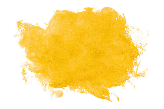 Shiny yellow brush watercolor painting isolated on transparent background. watercolor png