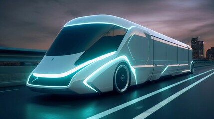 Obraz na płótnie Canvas Advanced transportation technology - digital logistics, AI, network, truck