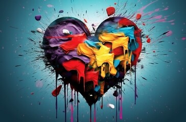 Colorful heart symbol. Created with Generative AI technology