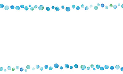 水彩画。水彩タッチの波模様ベクターイラスト。青い絵の具で描いた海の模様。Watercolor painting. Wave pattern vector illustration with watercolor touch. Sea pattern painted with blue paint.