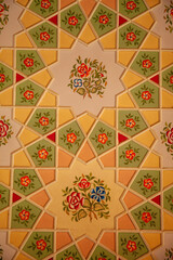 flower design in wall side