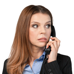 Adult happy Businesswoman with phone