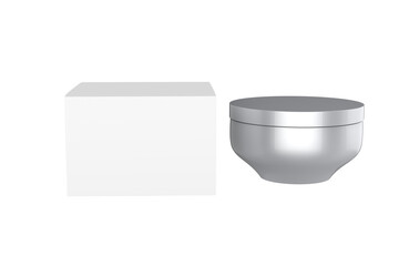 Matte Metallic Cosmetic Jar Mockup Isolated On White Background. 3d illustration