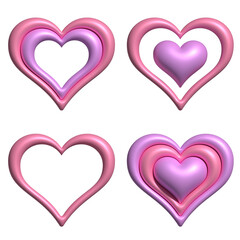 retro y2k elements set. collection - Heart.