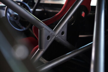 Race car's roll cage design and detail