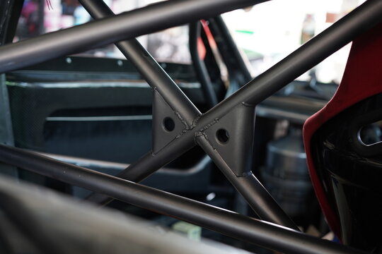 Race car's roll cage design and detail