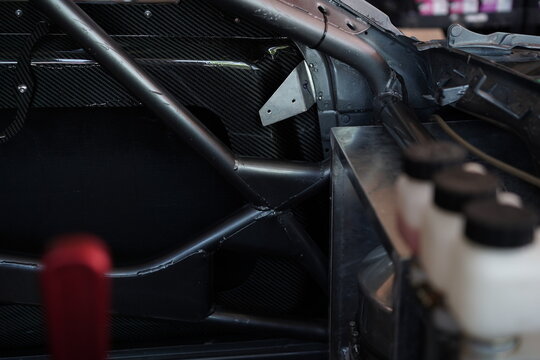 Race car's roll cage design and detail