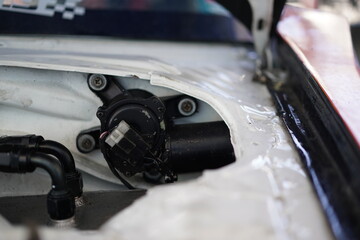 Fototapeta na wymiar Race car's engine detail and design