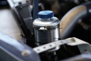 Race car's engine detail and design