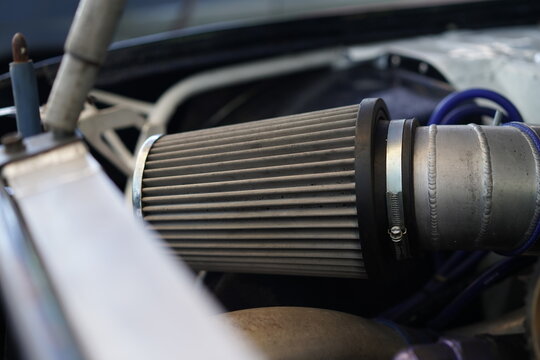 Race car's engine detail and design