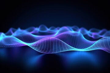 Obraz premium abstract futuristic background with pink blue glowing neon moving high speed wave lines and bokeh lights. Data transfer concept Fantastic wallpaper, Ai Generative