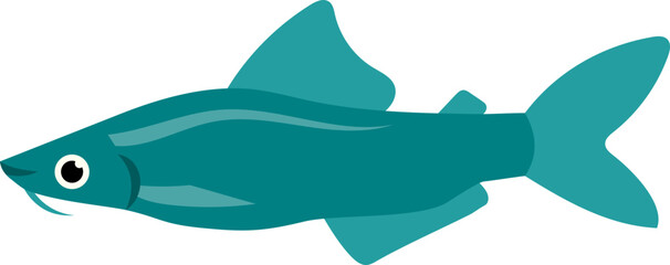 side view of freshwater fish illustration.