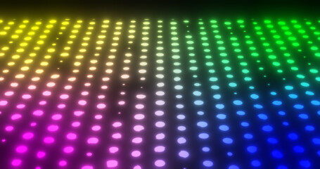 Abstract background of colorful flashing dots