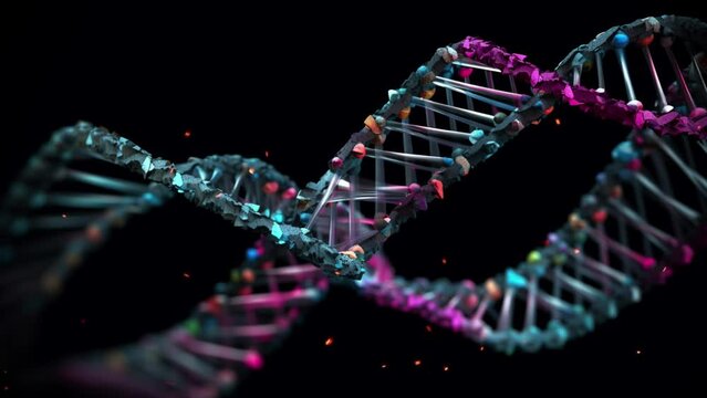 Immerse in the marvel of genetics with this vibrant 3D rendering of a DNA structure. An excellent asset for education, healthcare, or biotech themes, reworked generative AI