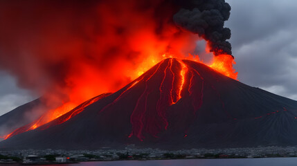 火山の噴火｜volcanic eruption.Generative AI