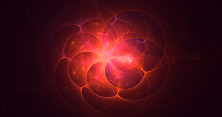 3D rendering abstract colorful fractal light background