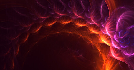 3D rendering abstract colorful fractal light background