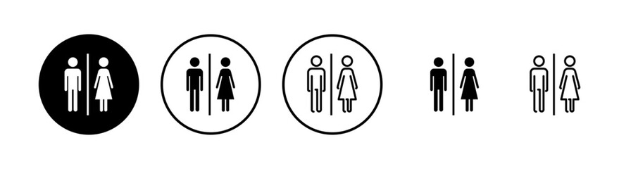 Toilet icons set. Toilet sign. Man and woman restroom sign vector. Male and female icon
