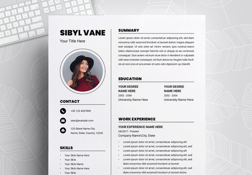 Dark Gray and White Resume