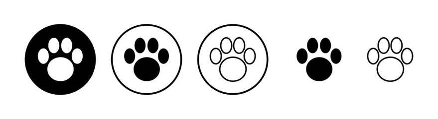 Paw icons set. Paw Print icon