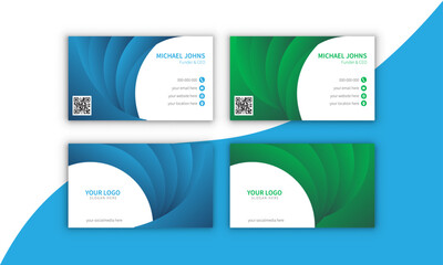 Creative and stylish  Double-sided Business Card Template. gradient Colors combination. Flat Design Vector Illustration.