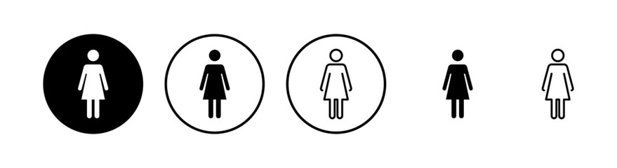 female icon set. Toilet sign. female restroom sign vector. woman icon